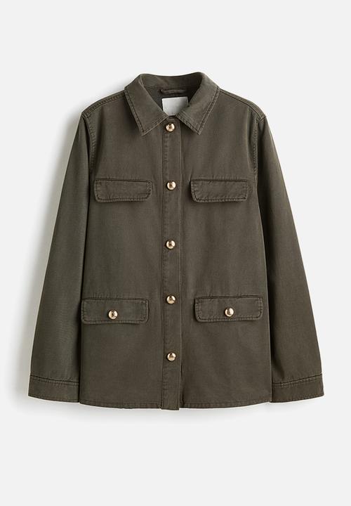 H&M - Twill utility jacket - dark khaki green
