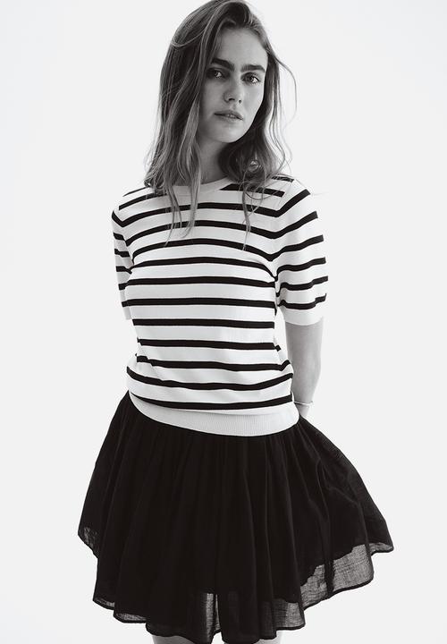 H&M - Fine-knit top - cream/striped 
