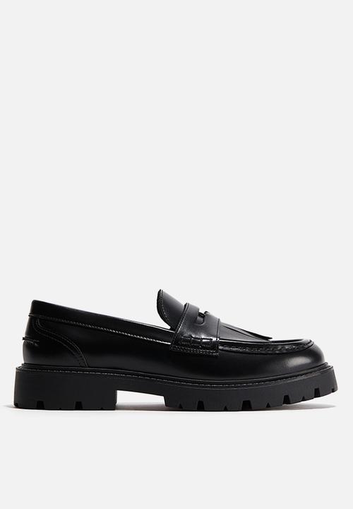 H&M - Fringe-trimmed loafers - black