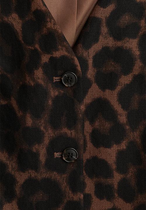 H&M - Short waistcoat - brown leopard print