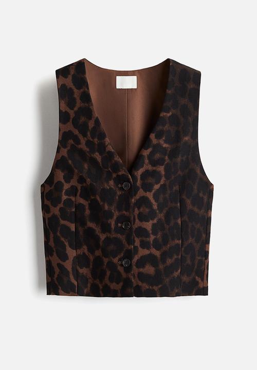 H&M - Short waistcoat - brown leopard print