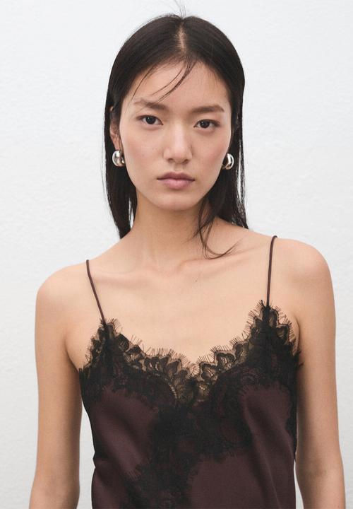 MANGO - Top pearl - dark red