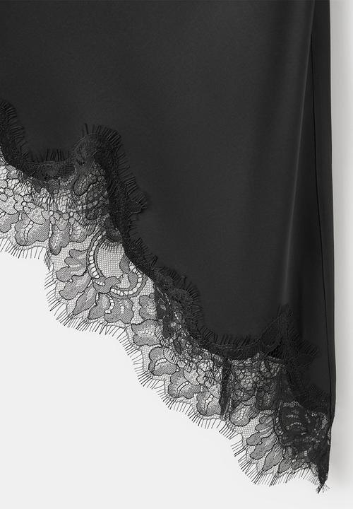 MANGO - Top pearl - black