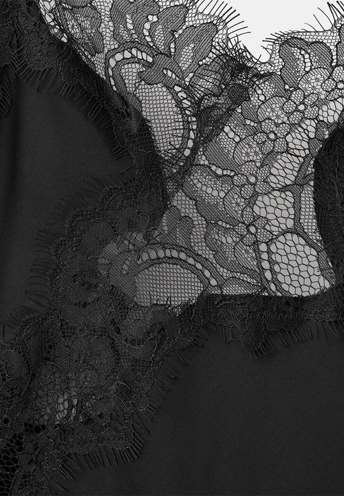 MANGO - Top pearl - black