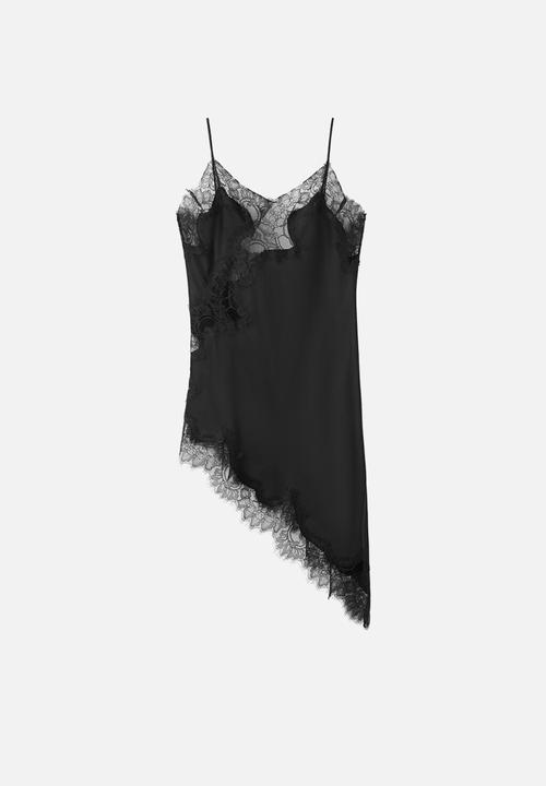 MANGO - Top pearl - black