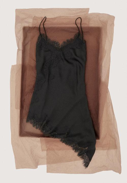 MANGO - Top pearl - black