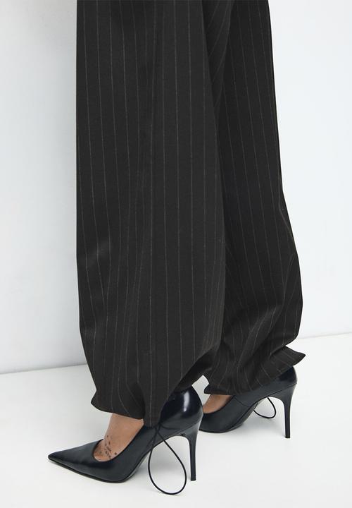 MANGO - Trousers stripe - black