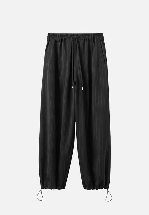 MANGO - Trousers stripe - black