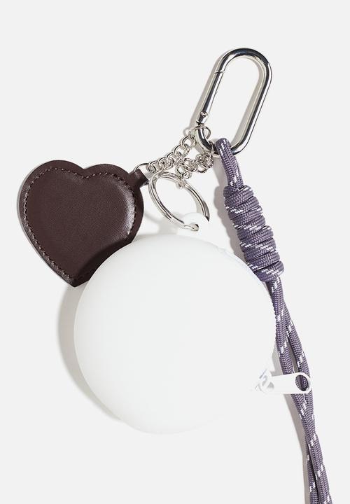 H&M - Bag charm - purple heart-shaped mirror