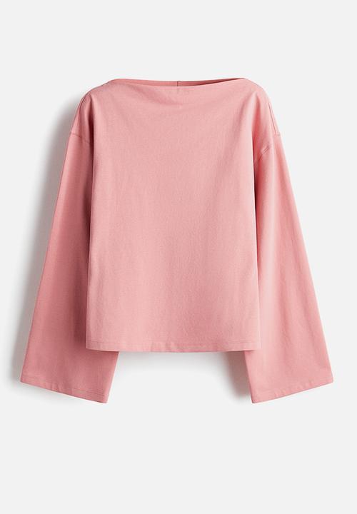 H&M - Boat-neck cotton top - pink