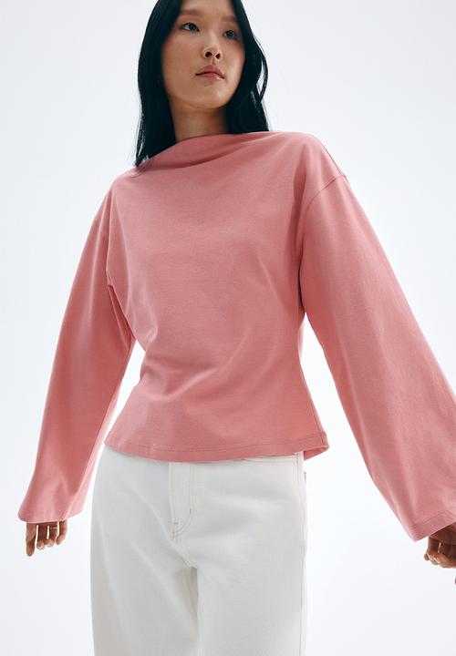 H&M - Boat-neck cotton top - pink