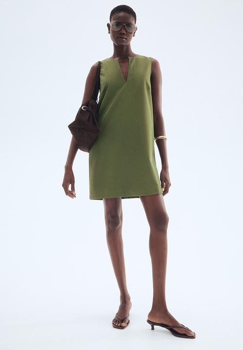 H&M - Twill shift dress - green