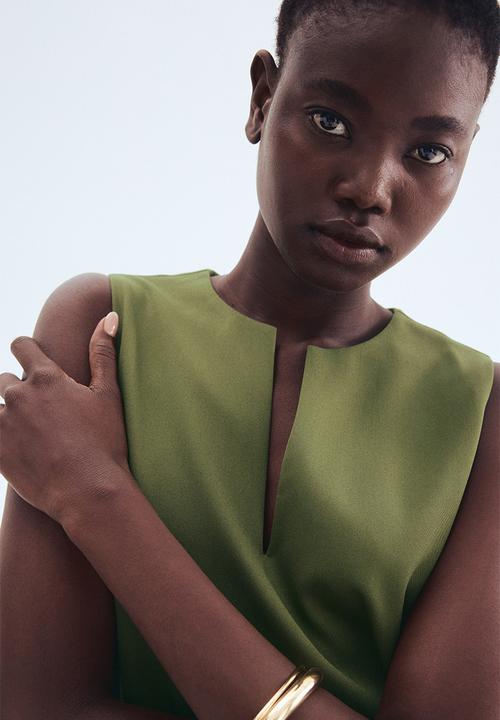 H&M - Twill shift dress - green