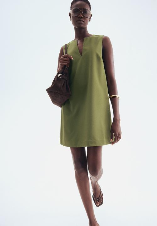 H&M - Twill shift dress - green