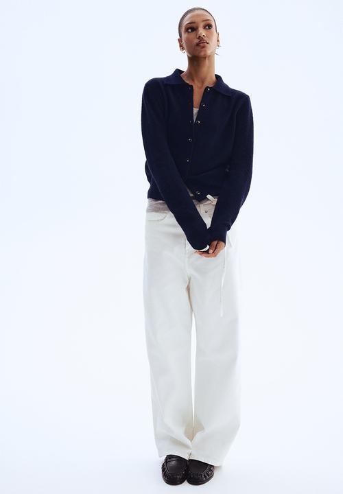 H&M - Collared cardigan - navy blue