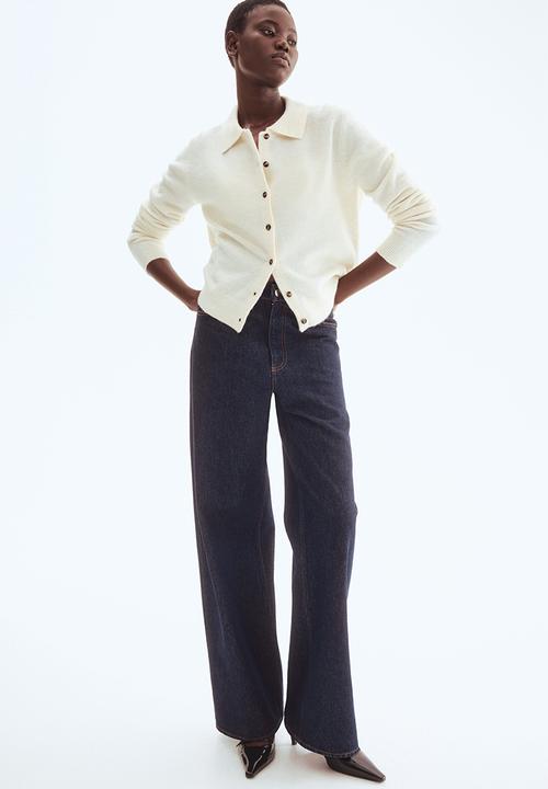 H&M - Collared cardigan - cream 