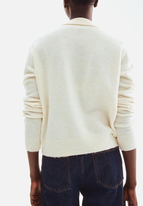 H&M - Collared cardigan - cream 