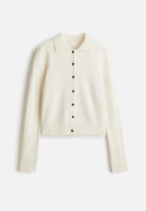 H&M - Collared cardigan - cream 