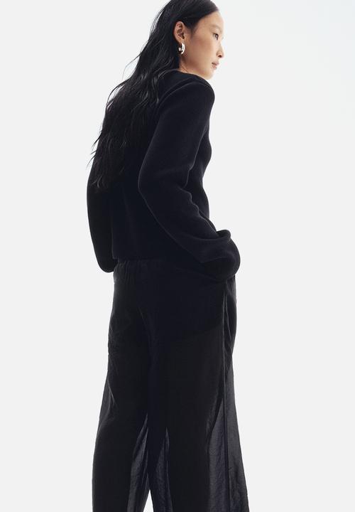 H&M - Rib-knit cotton cardigan - black