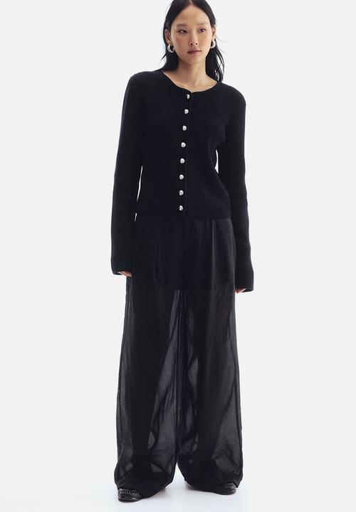 H&M - Rib-knit cotton cardigan - black