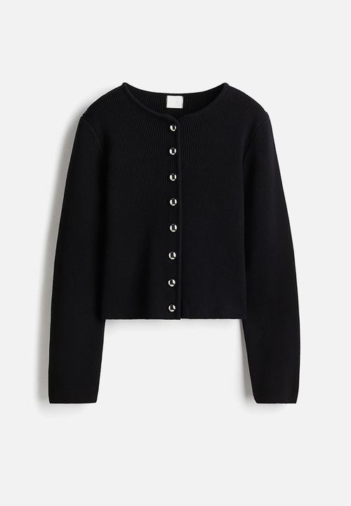 H&M - Rib-knit cotton cardigan - black