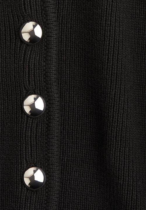 H&M - Rib-knit cotton cardigan - black