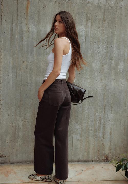 H&M - Wide regular jeans - dark brown