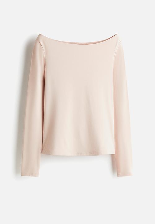 H&M - Boat-neck top - powder pink 