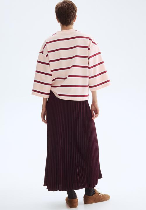 H&M - Pleated skirt - burgundy 