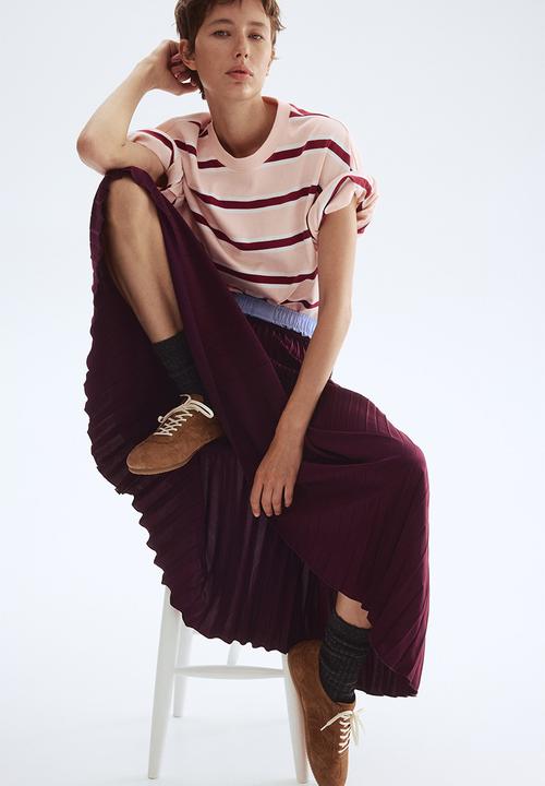 H&M - Pleated skirt - burgundy 