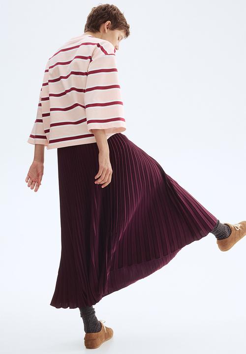 H&M - Pleated skirt - burgundy 