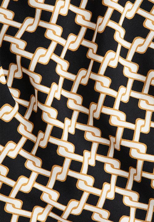 H&M - Tie-belt shirt dress - black/patterned 