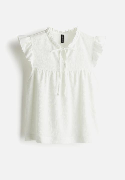 H&M - Crinkled top - white