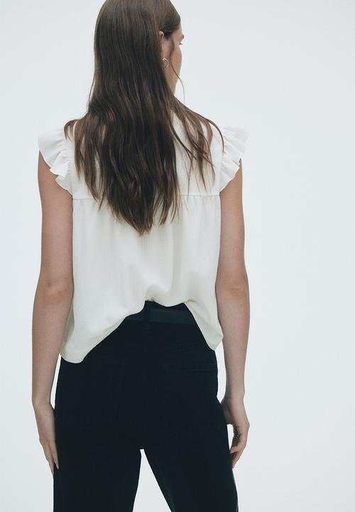 H&M - Crinkled top - white