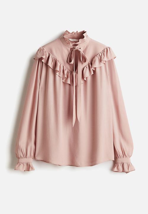 H&M - Frill-trimmed blouse - pink