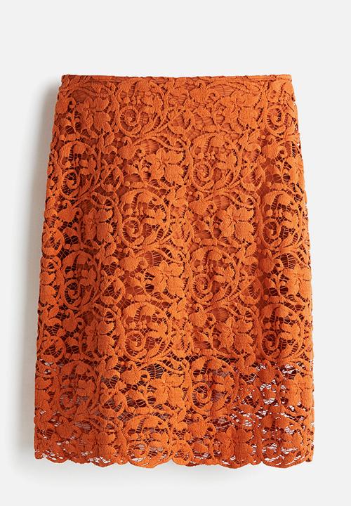 H&M - Lace skirt - orange