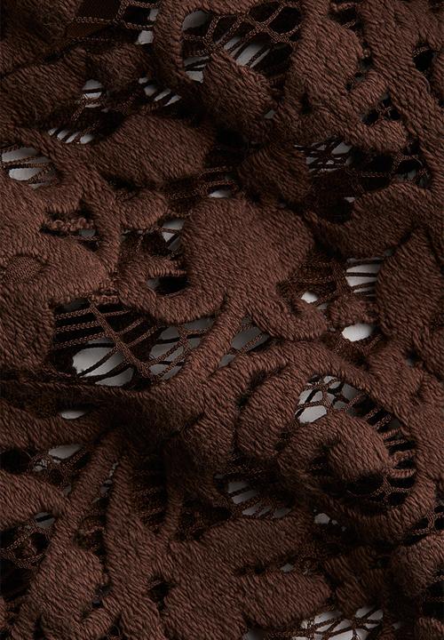 H&M - Lace skirt -  dark brown