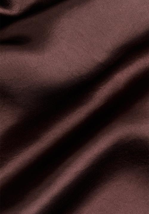 H&M - Cowl-neck satin top - burgundy