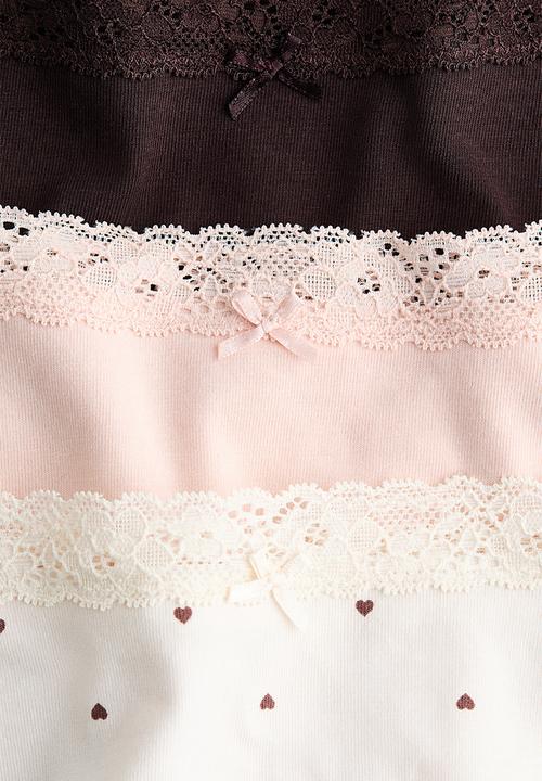 H&M - 3-pack lace-trimmed Brazilian briefs - white
