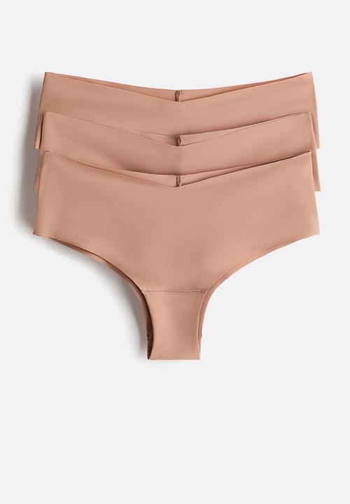 H&M - 3-pack invisible hipster briefs - beige