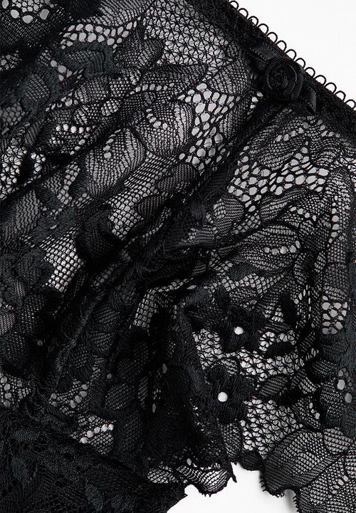 H&M - 2-pack lace brazilian briefs - black