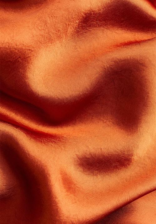 H&M - Cowl-neck satin top - orange