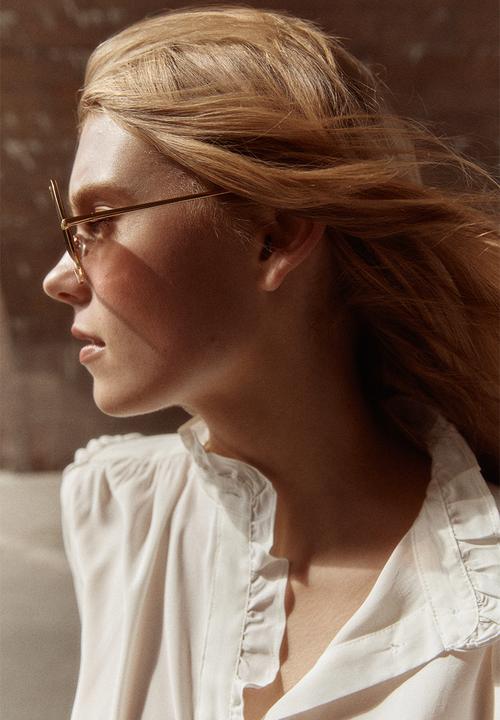 H&M - Oversized frill-trimmed blouse - white