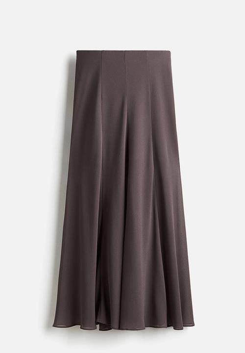 H&M - Flared maxi skirt - dark dusty purple 