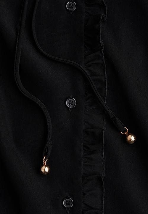H&M - Frill-trimmed shirt dress - black