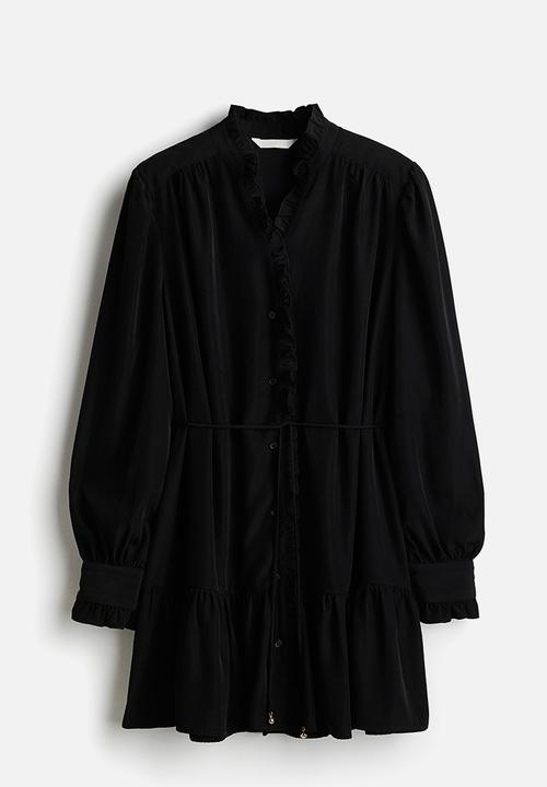 H&M - Frill-trimmed shirt dress - black