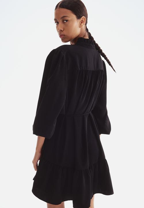 H&M - Frill-trimmed shirt dress - black