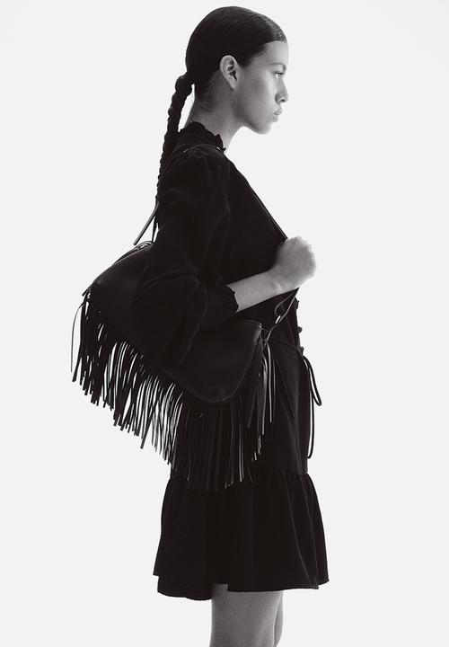 H&M - Frill-trimmed shirt dress - black