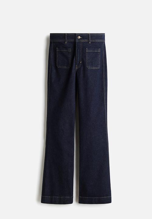 H&M - Flared high jeans -  dark denim blue