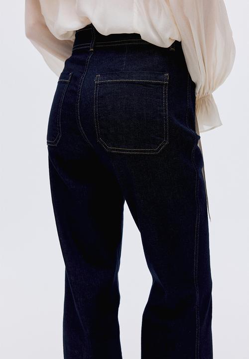 H&M - Flared high jeans -  dark denim blue